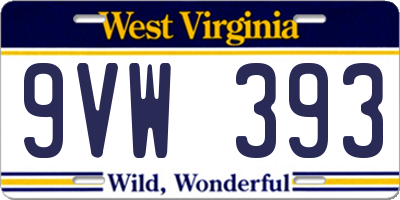 WV license plate 9VW393