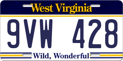 WV license plate 9VW428