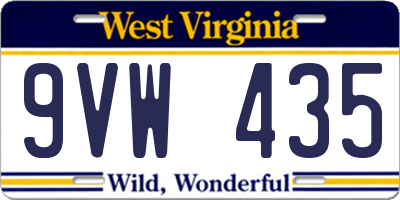 WV license plate 9VW435