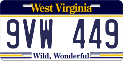 WV license plate 9VW449
