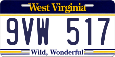 WV license plate 9VW517