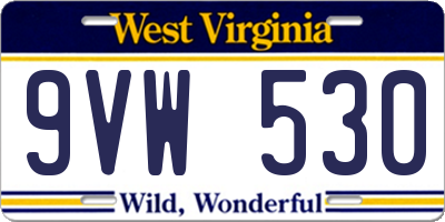 WV license plate 9VW530