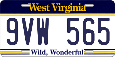WV license plate 9VW565