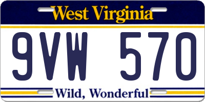 WV license plate 9VW570