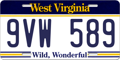 WV license plate 9VW589