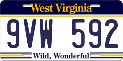 WV license plate 9VW592