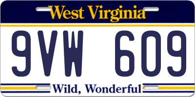 WV license plate 9VW609