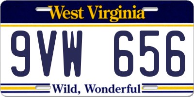 WV license plate 9VW656