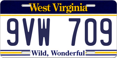 WV license plate 9VW709