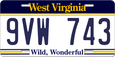 WV license plate 9VW743