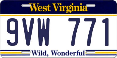 WV license plate 9VW771