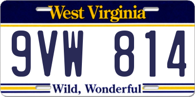 WV license plate 9VW814