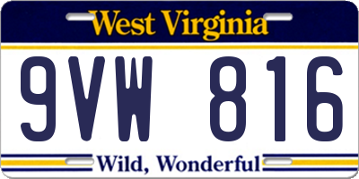 WV license plate 9VW816