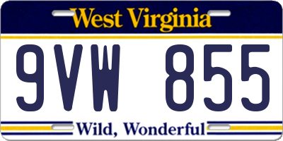 WV license plate 9VW855