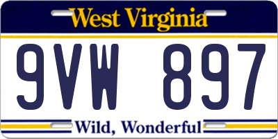 WV license plate 9VW897