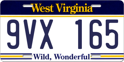WV license plate 9VX165