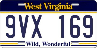 WV license plate 9VX169