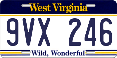 WV license plate 9VX246