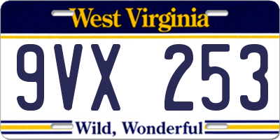 WV license plate 9VX253
