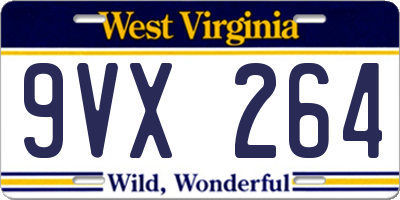 WV license plate 9VX264