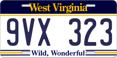 WV license plate 9VX323