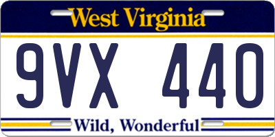 WV license plate 9VX440