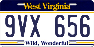 WV license plate 9VX656