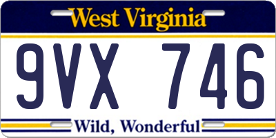 WV license plate 9VX746