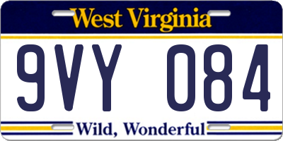 WV license plate 9VY084