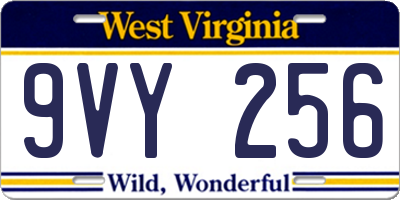 WV license plate 9VY256
