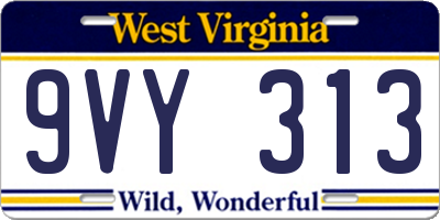 WV license plate 9VY313