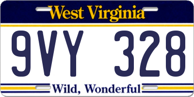 WV license plate 9VY328