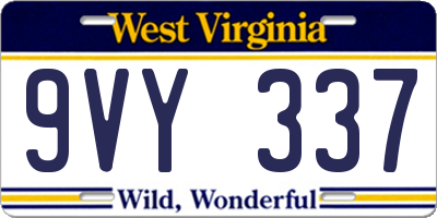 WV license plate 9VY337