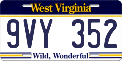 WV license plate 9VY352