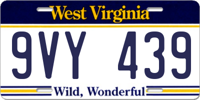 WV license plate 9VY439