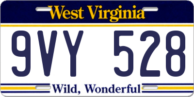 WV license plate 9VY528