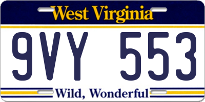 WV license plate 9VY553