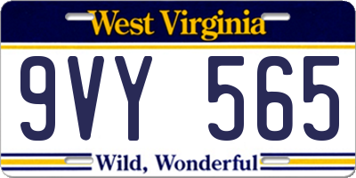 WV license plate 9VY565
