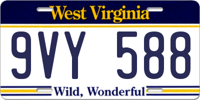 WV license plate 9VY588