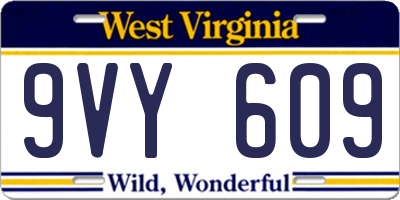 WV license plate 9VY609