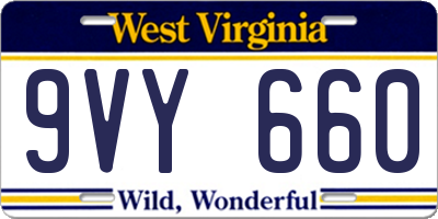 WV license plate 9VY660