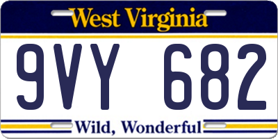 WV license plate 9VY682