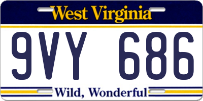 WV license plate 9VY686
