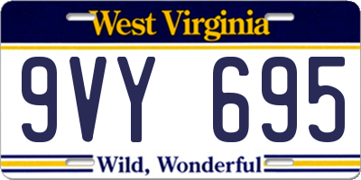 WV license plate 9VY695