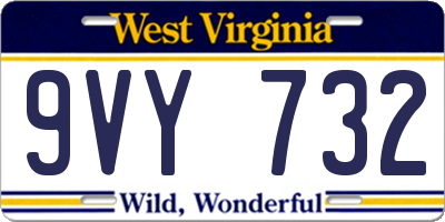 WV license plate 9VY732