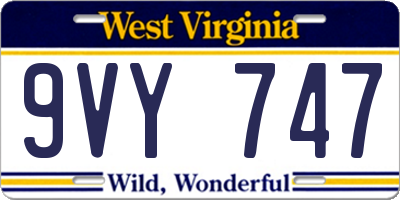 WV license plate 9VY747