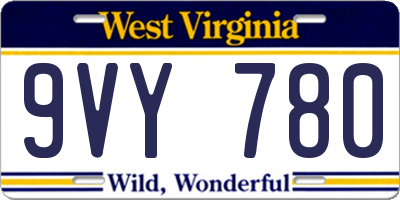 WV license plate 9VY780