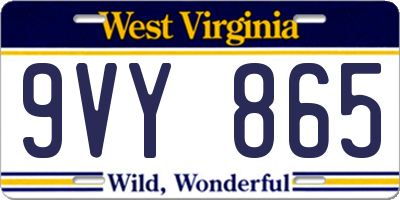 WV license plate 9VY865