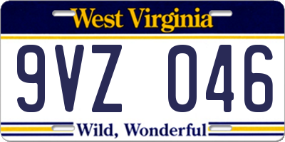 WV license plate 9VZ046