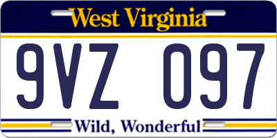 WV license plate 9VZ097